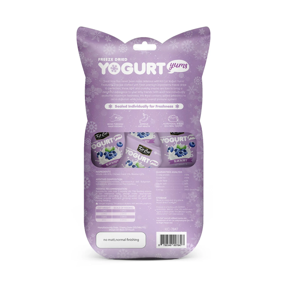 Kit Cat Freeze Dried Yogurt Yums Blueberry - Shaking Tails