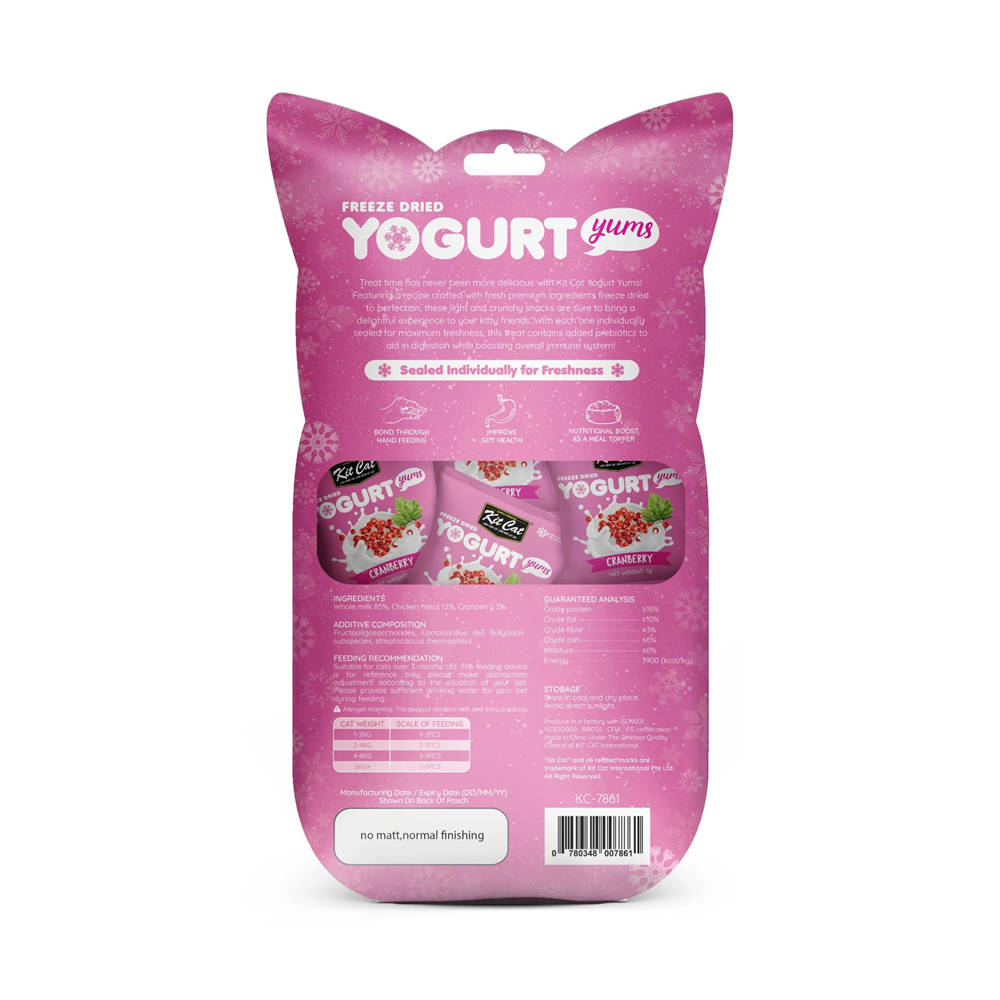 Kit Cat Freeze Dried Yogurt Yums Cranberry - Shaking Tails