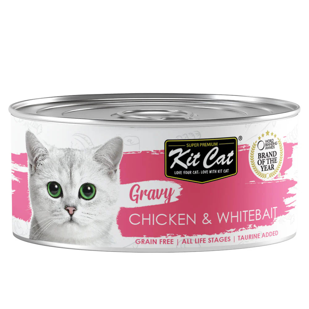 Kit Cat Gravy Canned Food - Chicken & Whitebait - Shaking Tails