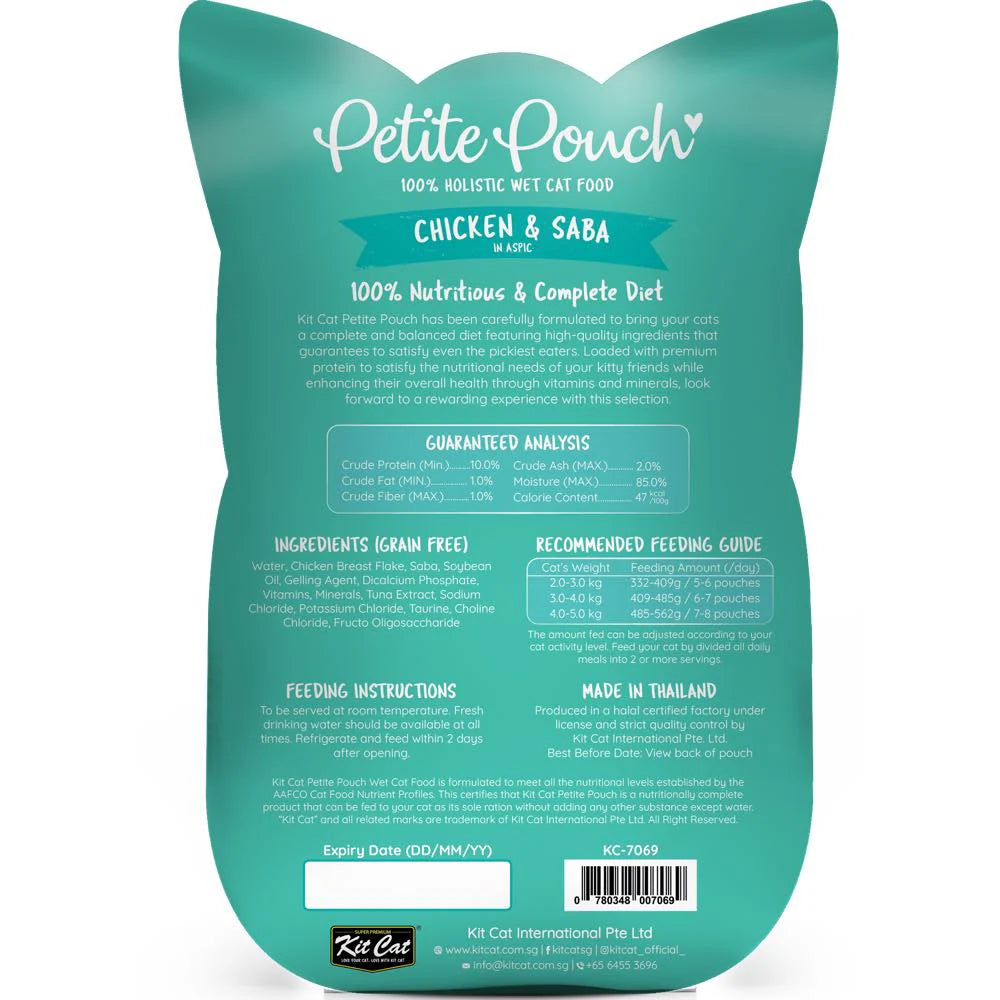 Kit Cat Petite Pouch - Chicken & Saba - Shaking Tails