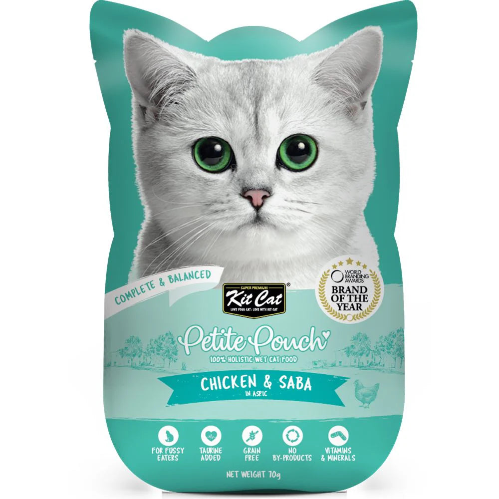 Kit Cat Petite Pouch - Chicken & Saba - Shaking Tails