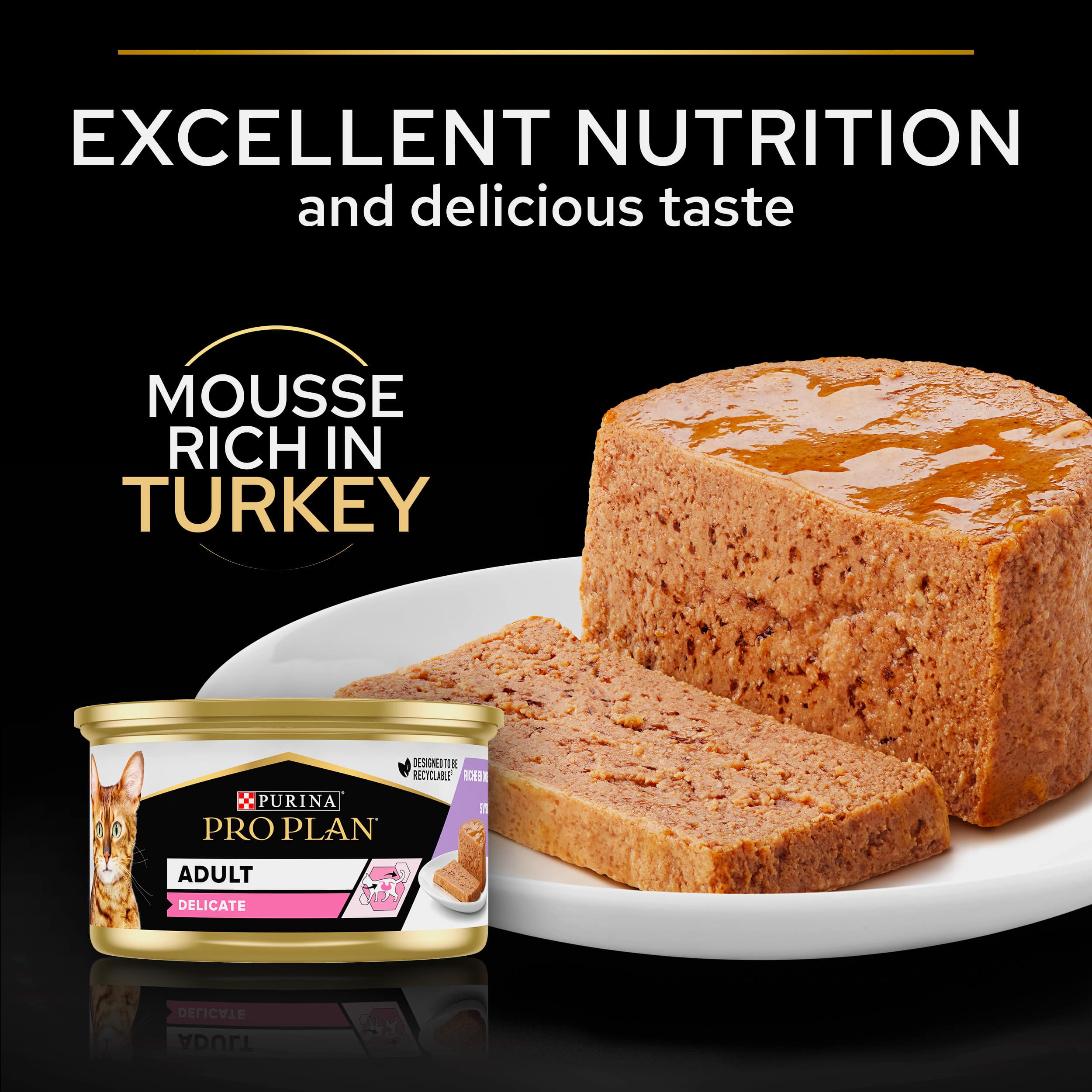 Purina Pro Plan - Adult Delicate Digestion Wet Cat Food Mousse - Turkey