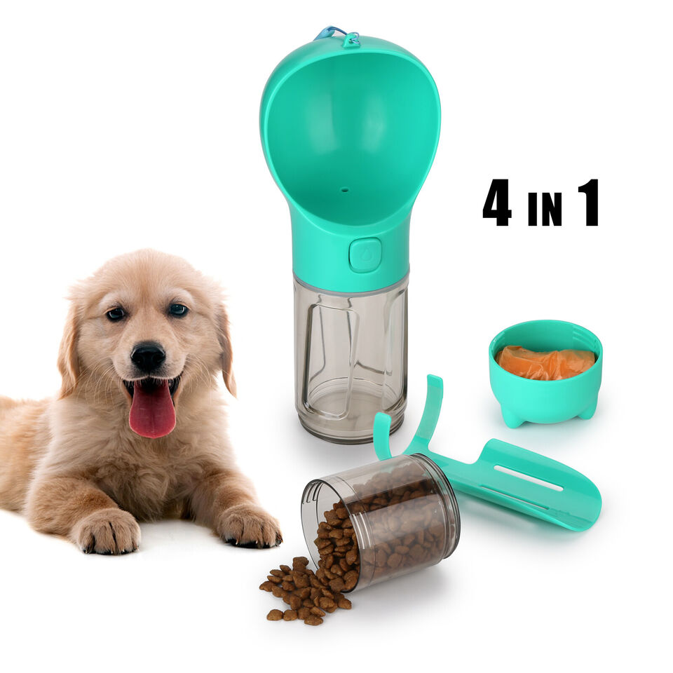 Portable 4-in-1 Pet Feeder Bottle