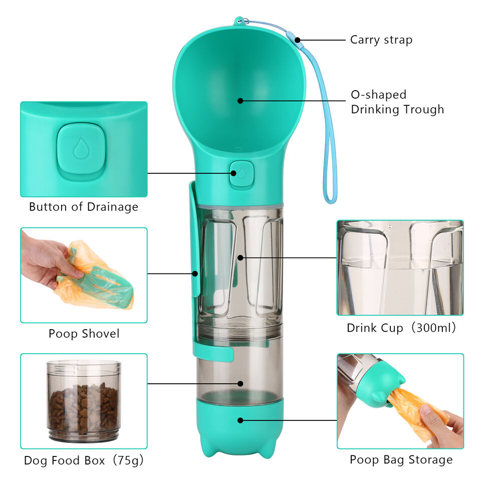 Portable 4-in-1 Pet Feeder Bottle