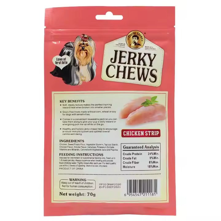 Jerky Chews Dog Strips Treats - Chicken Strips - Shaking Tails