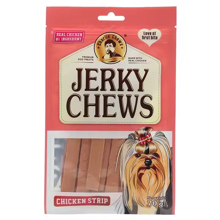 Jerky Chews Dog Strips Treats - Chicken Strips - Shaking Tails