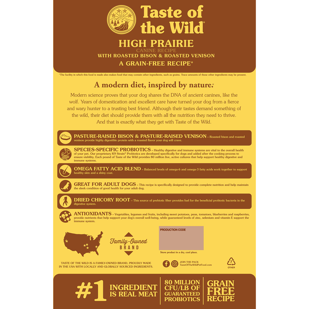 Taste Of The Wild - High Prairie Canine Recipe with Roasted Bison & Roasted Venison - Shaking Tails