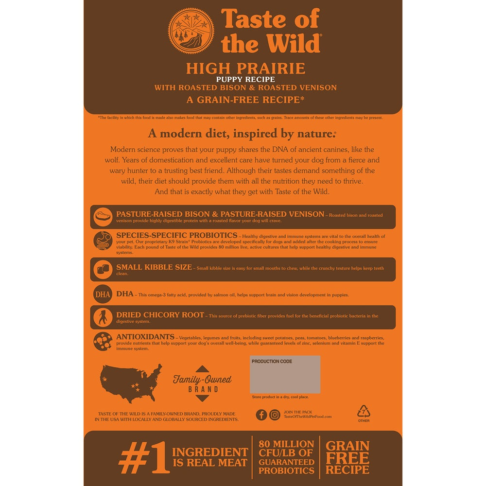 Taste Of The Wild - High Prairie Puppy Recipe with Roasted Bison & Roasted Venison - Shaking Tails