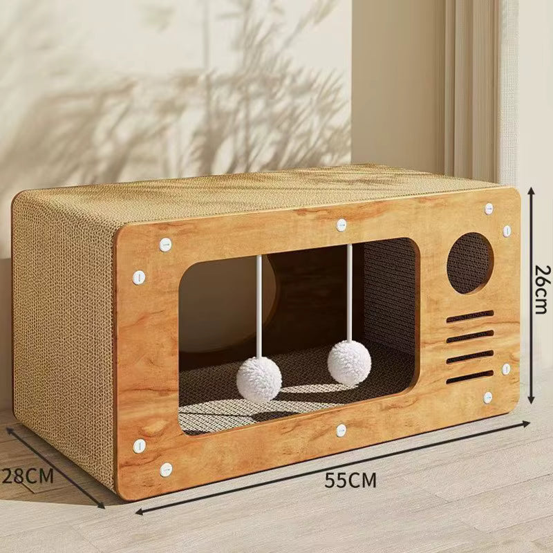 Cat Scratcher House with Ball Toys