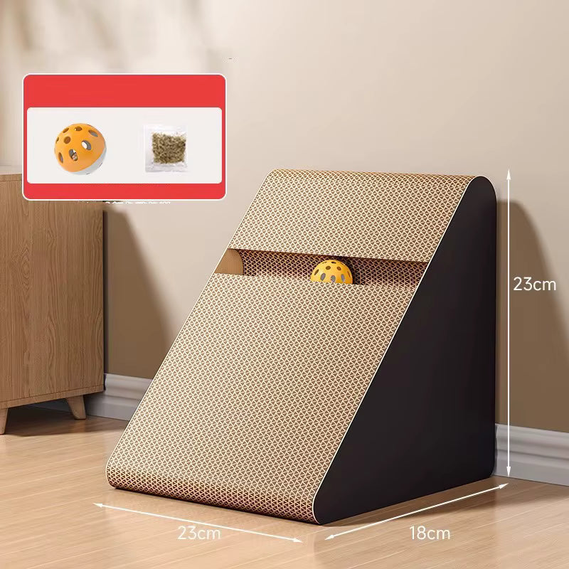 Vertical Triangle Cat Scratcher with Ball