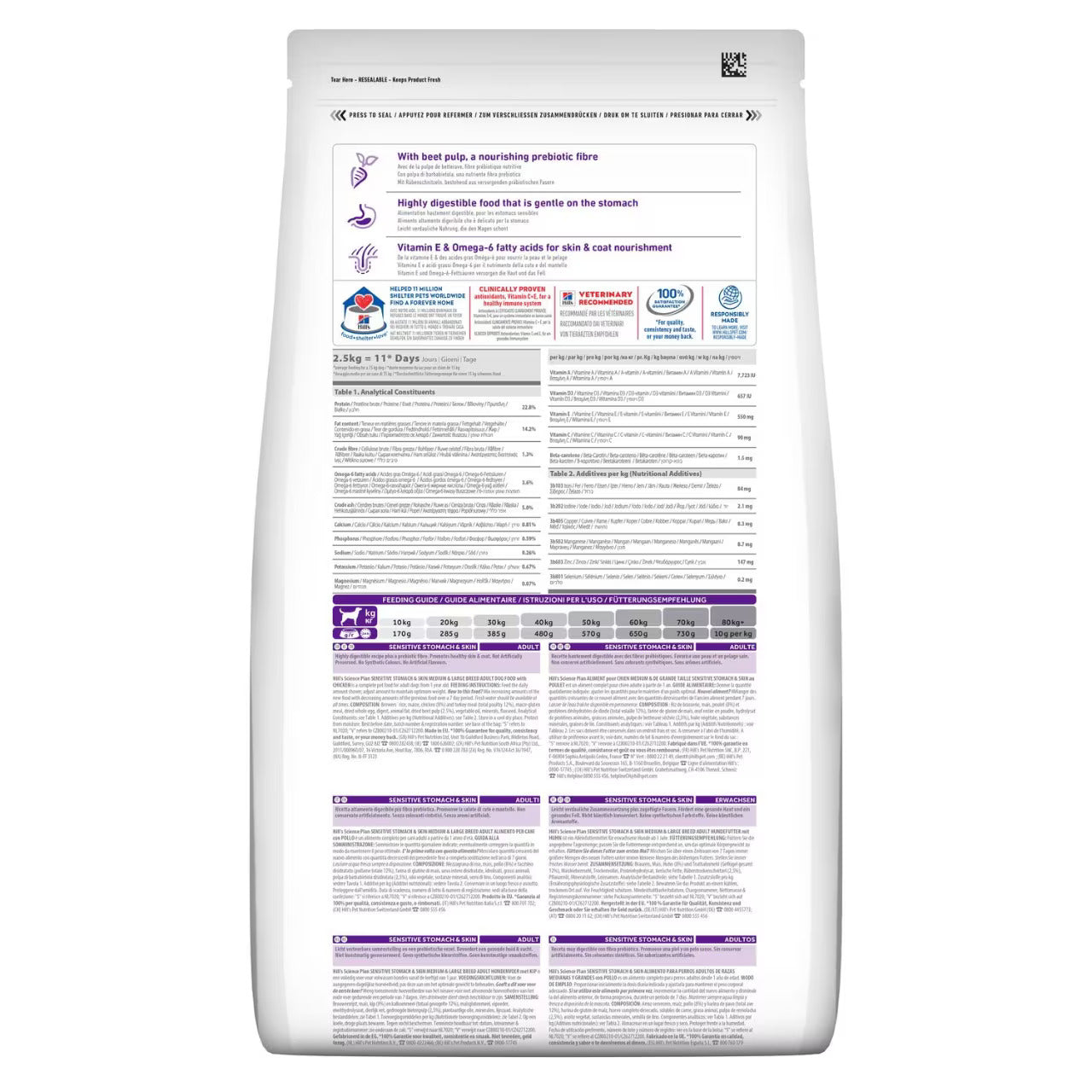 Hill's Sensitive Stomach & Skin Medium Breed Adult Dog Dry Food - Chicken