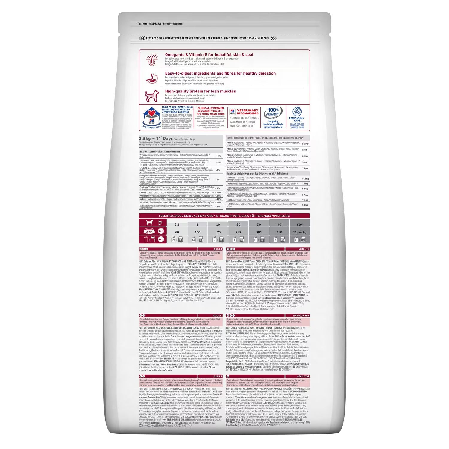 Hill's Medium Breed Adult Dog Dry Food - Tuna